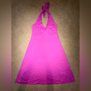 Patagonia Bright Magenta Halter Midi Athletic Dress